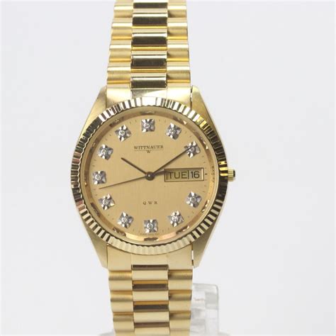 fake wittnauer gold plated and stainless steel band watch|wittnauer watches for sale.